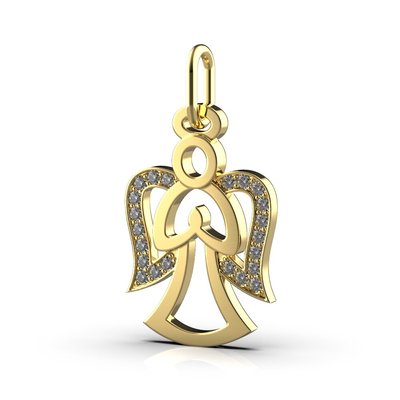 Red Gold Diamond "Angel" Pendant 16362421 from the manufacturer of jewelry LUNET JEWELERY at the price of $317 UAH.