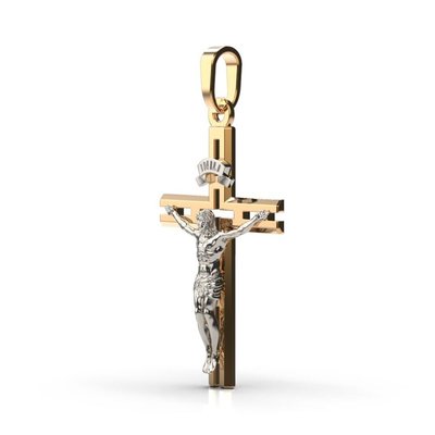 Крестик с комбинированных металлов, без вставки 16201100