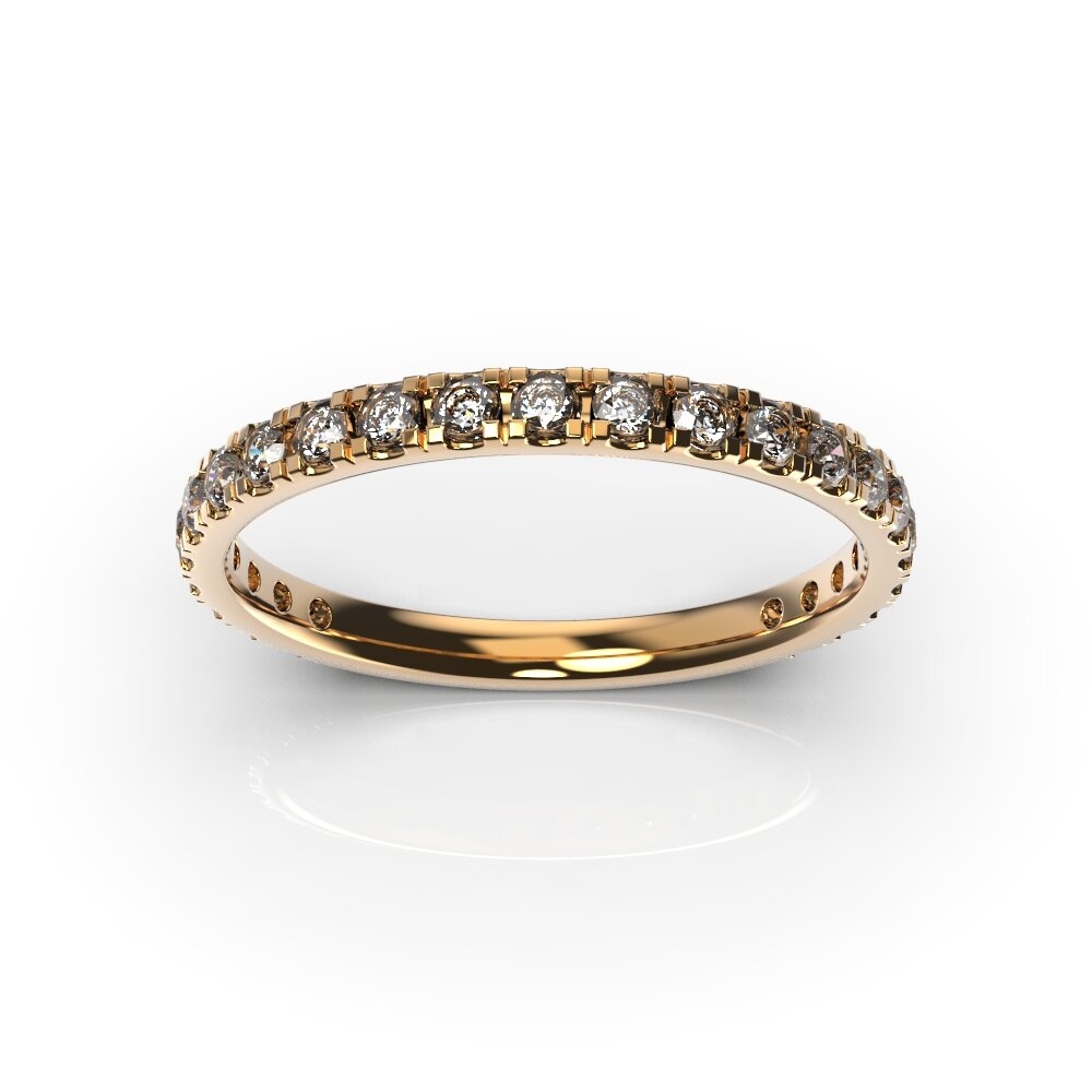 Red Gold Diamond Wedding Ring 210462421