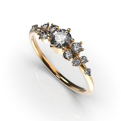 Кольцо с красного золота, с бриллиантами 213512421 от производителя ювелирных украшений LUNET JEWELLERY по цене 39 077 грн грн.