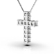Кольє "Хрестик" з білого золота, з діамантами 117971121