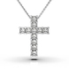Кольє "Хрестик" з білого золота, з діамантами 117971121