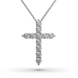 Кольє «Хрестик» з білого золота, з діамантами 112841121