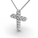Кольє «Хрестик» з білого золота, з діамантами 112841121