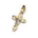 Хрестик з комбінованого золота, з діамантами 19882422