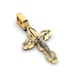 Хрестик з комбінованого золота, з діамантами 19882422