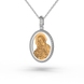 Підвіска-іконка Божа Матір з комбінованого золота, з діамантами 132771121 від виробника ювелірних прикрас LUNET JEWELLERY по ціні 24 442 грн грн: 1
