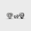 Сережки «Серце» з білого золота, з діамантами 335761121