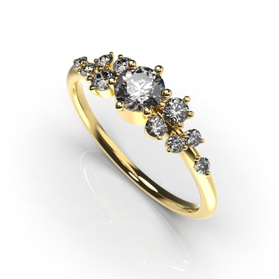 Кольцо с желтого золота, с бриллиантами 213523121 от производителя ювелирных украшений LUNET JEWELLERY по цене 39 077 грн грн.