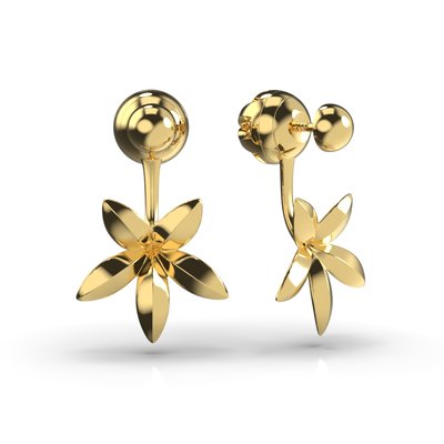 Yellow Gold Earrings without Stones 316663100 from the manufacturer of jewelry LUNET JEWELERY at the price of $617 UAH.