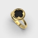 Перстень із жовтого золота, з чорними діамантами 241181622 від виробника ювелірних прикрас LUNET JEWELLERY по ціні 30 391 грн грн: 1