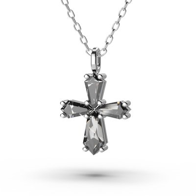 White Gold Diamond Cross with Chainlet 114321121 from the manufacturer of jewelry LUNET JEWELERY at the price of $2 182 UAH.