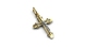 Хрестик "Дитячий" з комбінованого золота, з діамантами 11502422