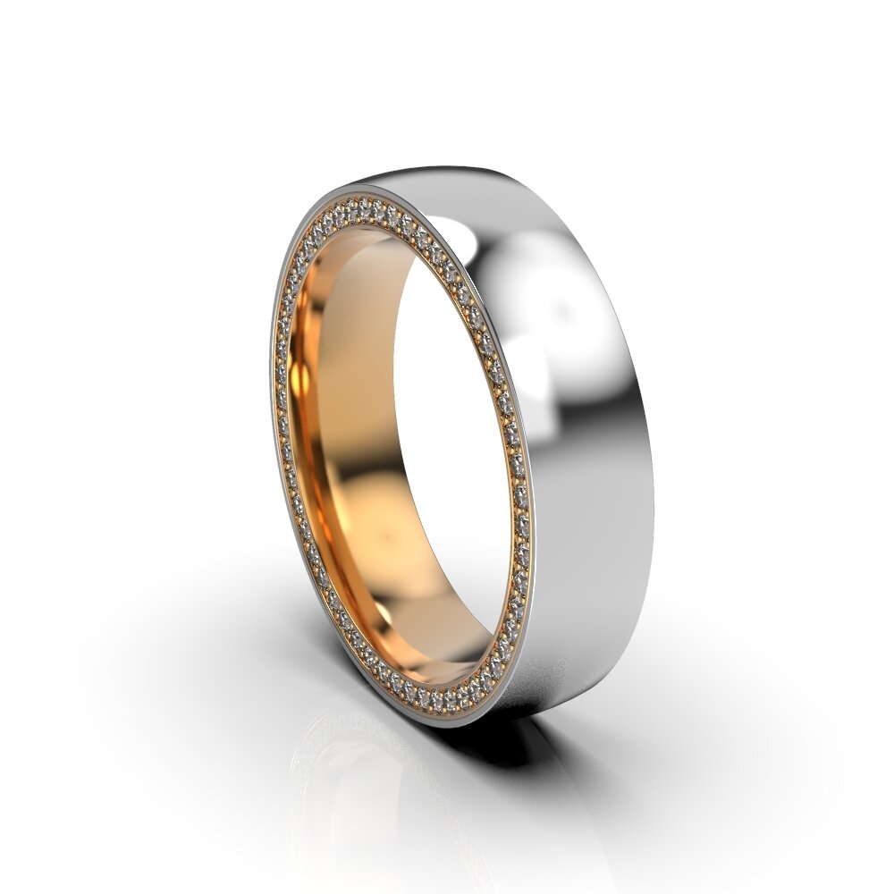 Mixed Metals Diamond Wedding Ring 211621121