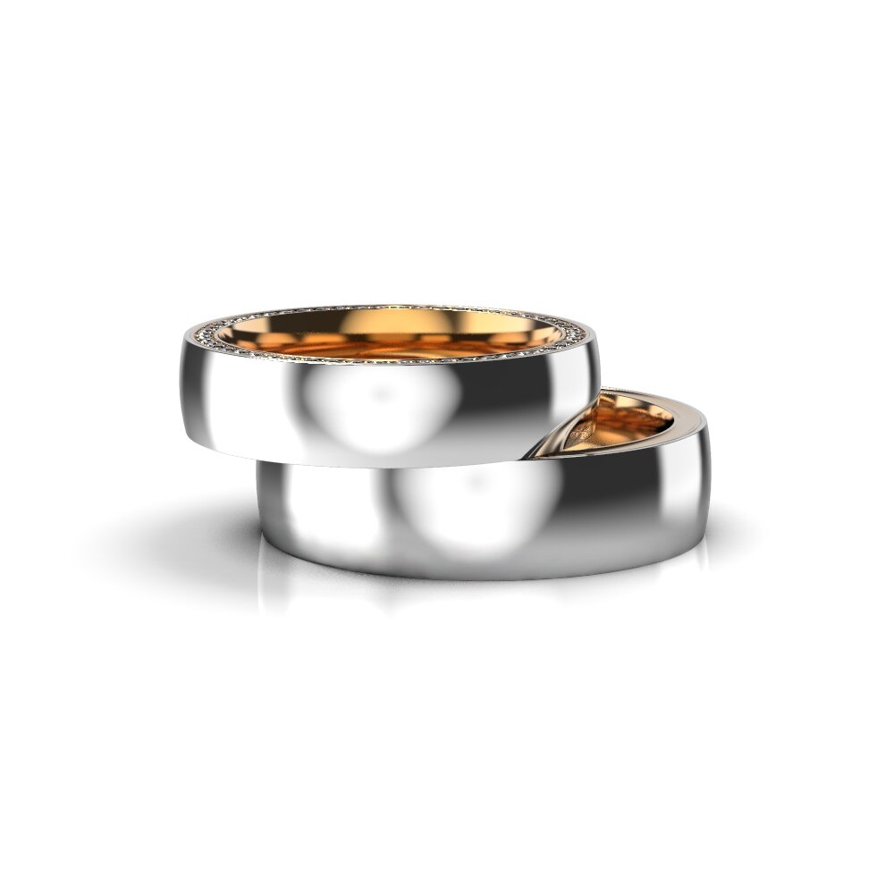 Mixed Metals Diamond Wedding Ring 211621121
