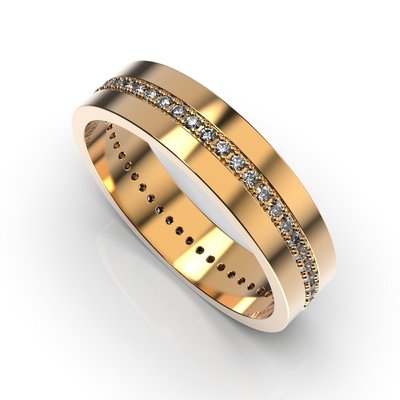 Red Gold Diamond Wedding Ring 210352421 from the manufacturer of jewelry LUNET JEWELERY at the price of $575 UAH.