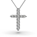 White Gold Diamond Cross with Chainlet 118281121