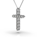 Кольє «Хрестик» з білого золота, з діамантами 118281121