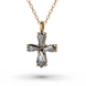 Red Gold Diamond Cross with Chainlet 114332421
