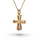 Red Gold Diamond Cross with Chainlet 114332421