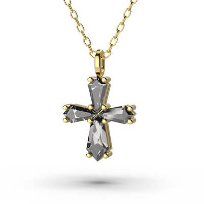 Yellow Gold Diamond Cross with Chainlet 114573121 from the manufacturer of jewelry LUNET JEWELERY at the price of $2 182 UAH.