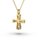 Кольє "Хрестик" з жовтого золота, з діамантами 114573121