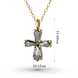 Yellow Gold Diamond Cross with Chainlet 114573121