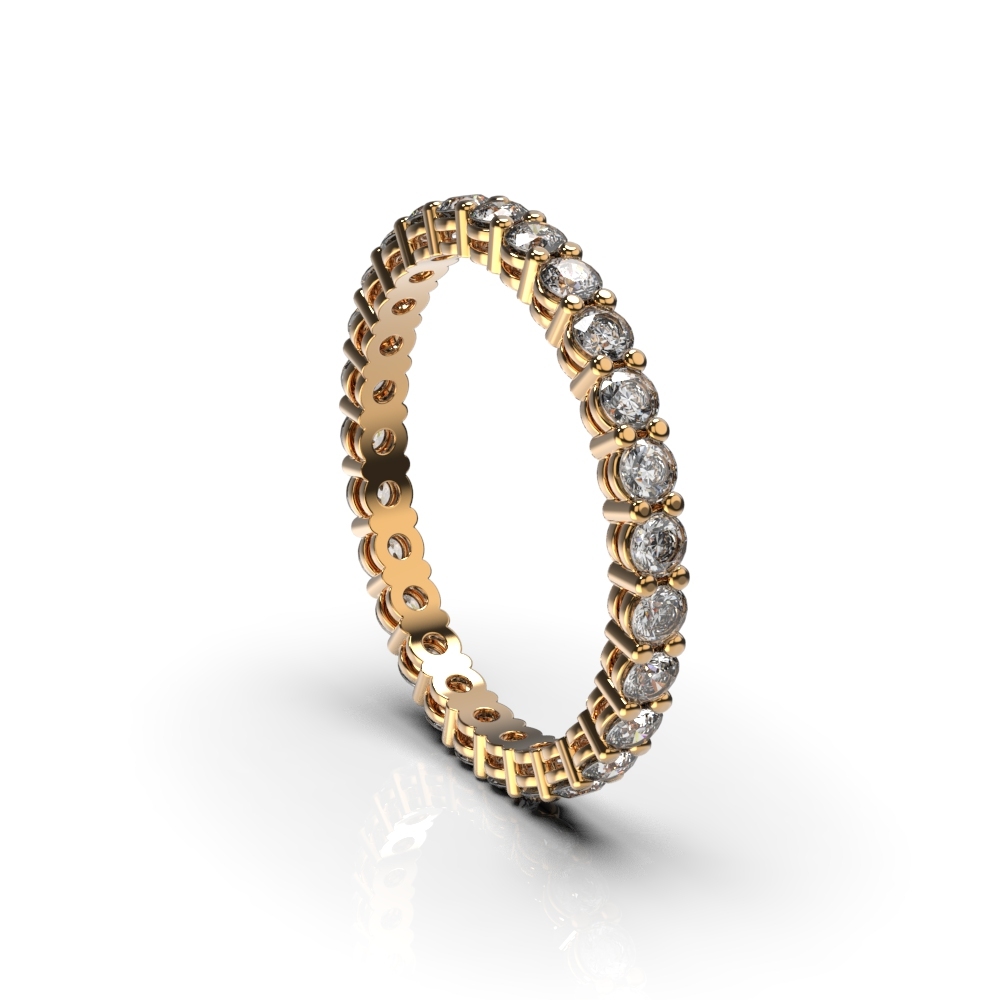 Red Gold Diamond Wedding Ring 215182421