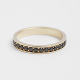 Yellow Gold Black Diamond Wedding Ring 229833122 from the manufacturer of jewelry LUNET JEWELERY