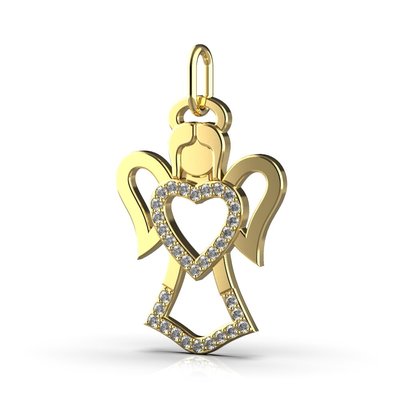 Red Gold Diamond "Angel" Pendant 16322421 from the manufacturer of jewelry LUNET JEWELERY at the price of $412 UAH.