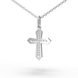Хрестик «Міні» з білого золота, з діамантами 12301121