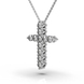 Кольє «Хрестик» з білого золота, з діамантами 112131121